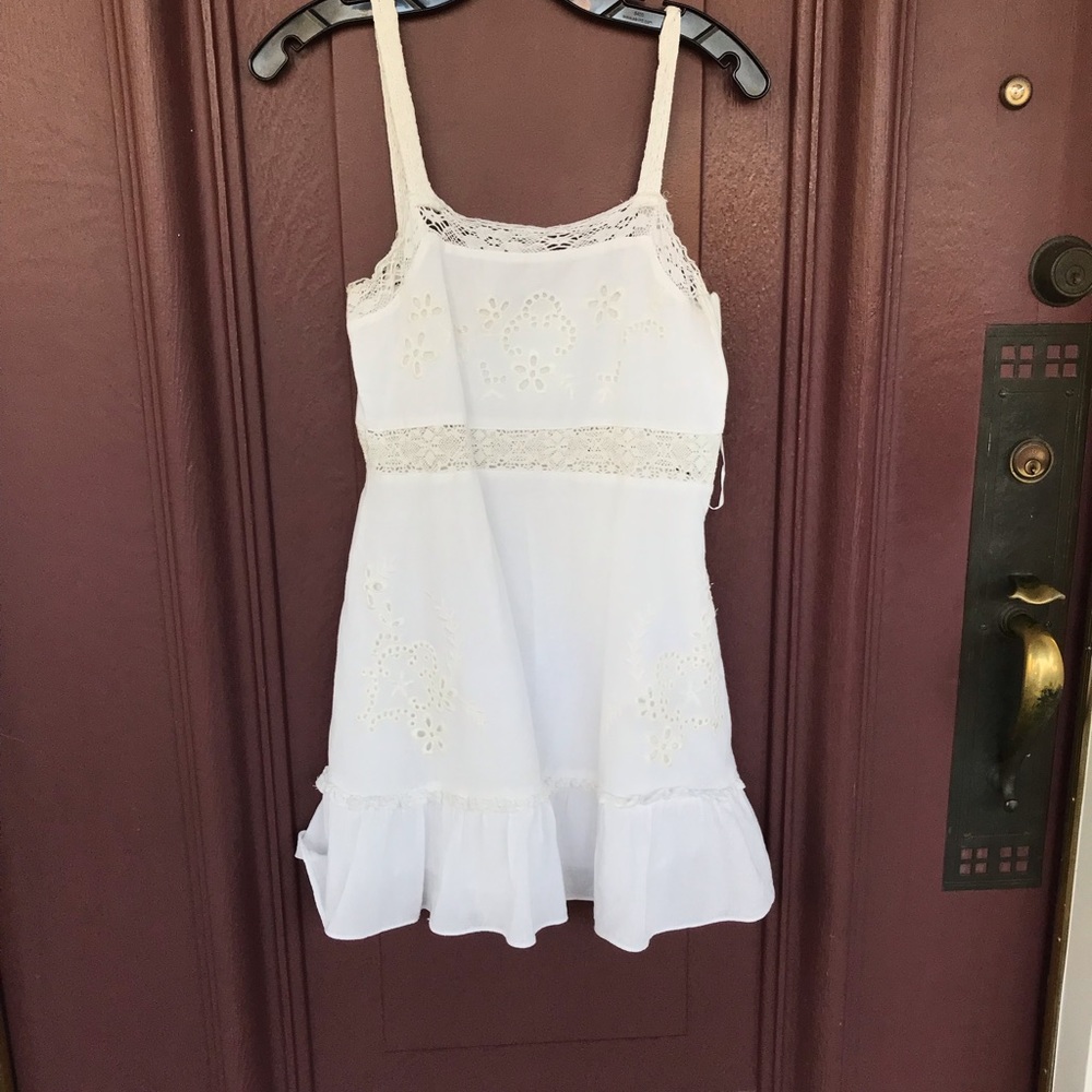 Zara Women Sz S Embroidered Dress 0881/130 White - Picture 4 of 5